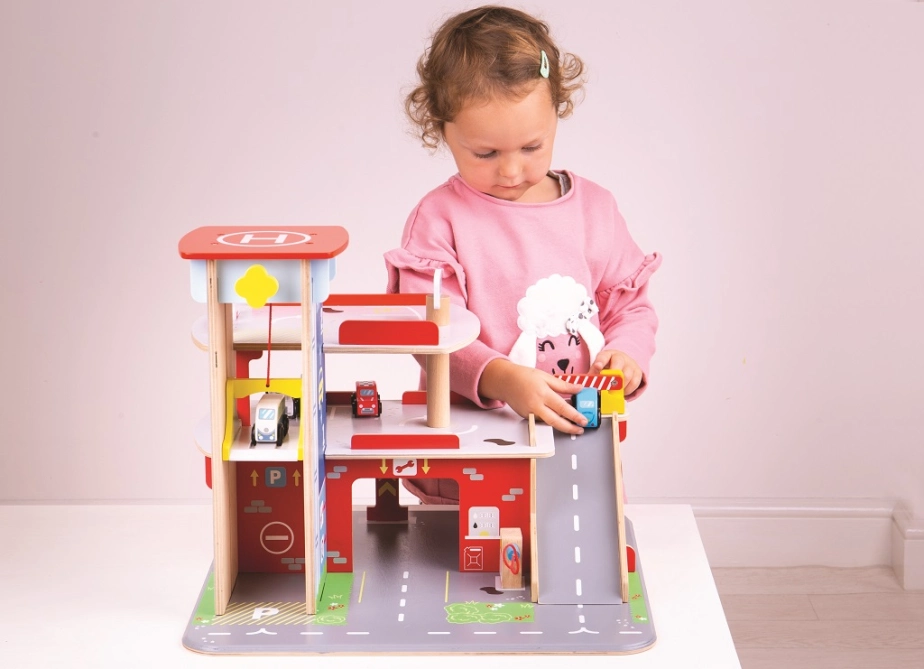 Bigjigs Toys Garáž s parkoviskom