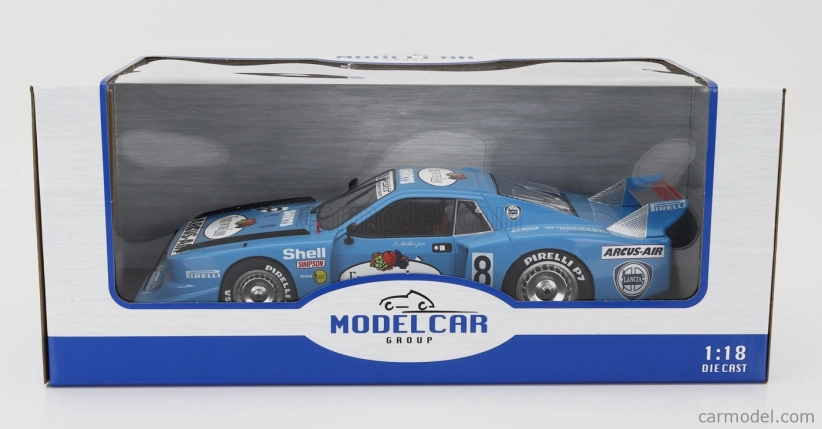 Mcg Lancia Beta Montecarlo Turbo Gr.5 Team Gs Sport Fruit Of The Loom N 8 Grc Adac Supersprint Nurburgring 1981 Siegfried Muller Jr. 1:18 Světle Modrá