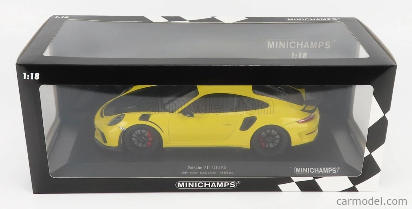 Minichamps Porsche 911-2 Gt3 Rs Coupe 2019 - čierne disky 1:18 žltá