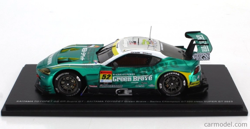 Spark-model Toyota Gr Supra Team Toyopet N 52 Gt300 Class Super Gt 2023 H.yoshisa - K.kawaai 1:43 Light Green White