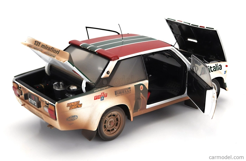 Kyosho Fiat 131 Abarth Alitalia (dirty And Night Version) N 2 4th Rally Montecarlo 1978 Walter Rohrl - Christian Geistdorfer 1:18 Bílá Zelená Červená