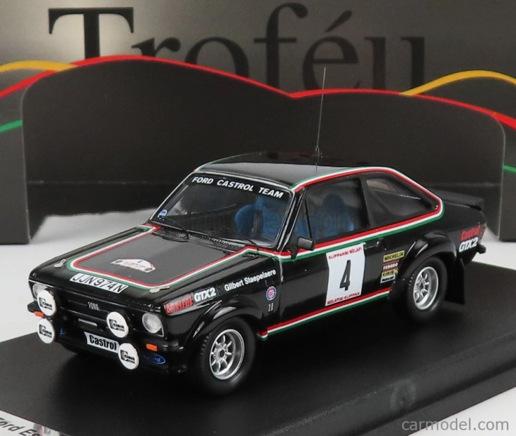 Trofeu Ford england Escort Mkii (night Version) N 4 Rally Ypres 1977 G.staepelaere - F.franssen 1:43 Black