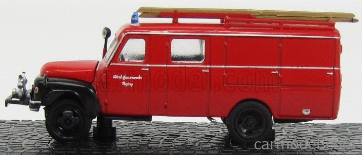 Edicola Hanomag Lf8 Al 28 Truck Werksfeuerwehr Toging Fire Engine 1958 1:72 Red Black
