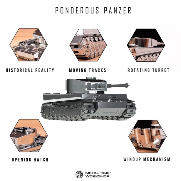 Ocelová stavebnice tank Ponderous Panzer