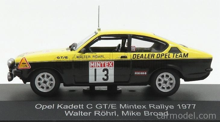 Cmr Opel Kadett C Gt/e N 13 Rally Mintex 1977 Walter Rohrl - Mike Broad 1:43 Žlutá Černá