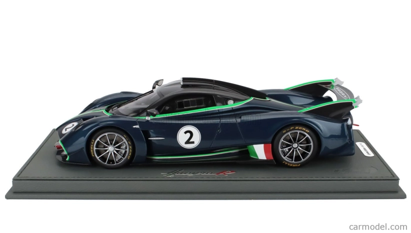 Bbr-models Pagani Huayra R N 2 Racing 2021 - Con Vetrina - With Showcase 1:18 Matná Modrá Černá Karbonová