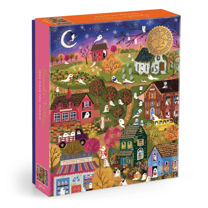 Galison Fóliové puzzle Joy Laforme Strašidelná dedina 1000 dielikov