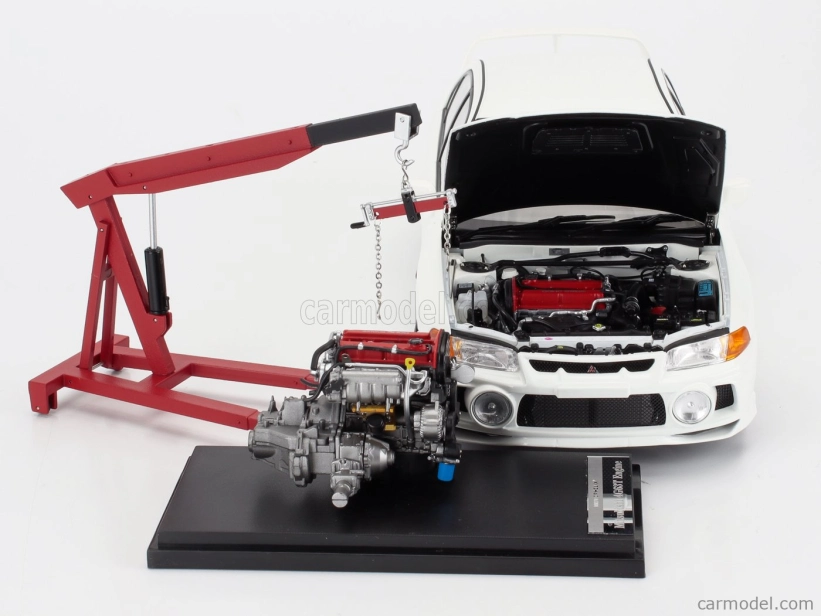 Motorhelix Mitsubishi Lancer Evo Iv s motorom a príslušenstvom 1999 1:18 Scotia White