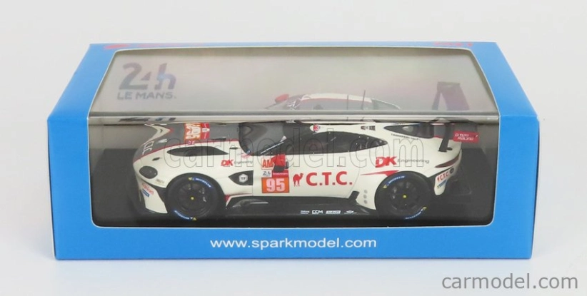 Spark-model Aston martin Vantage Amr 4.5l V8 Turbo Team Tf Sport N 95 24h Le Mans 2021 J.hartshorne - O.hancock - R.gunn 1:43 White