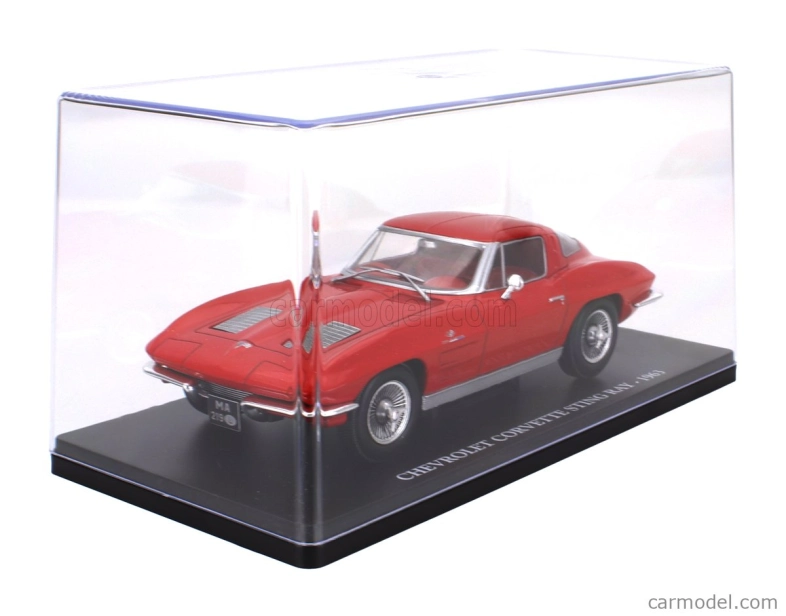 Edicola Chevrolet Corvette Stingray Coupe 1963 - Con Vetrina - With Showcase 1:24 Red