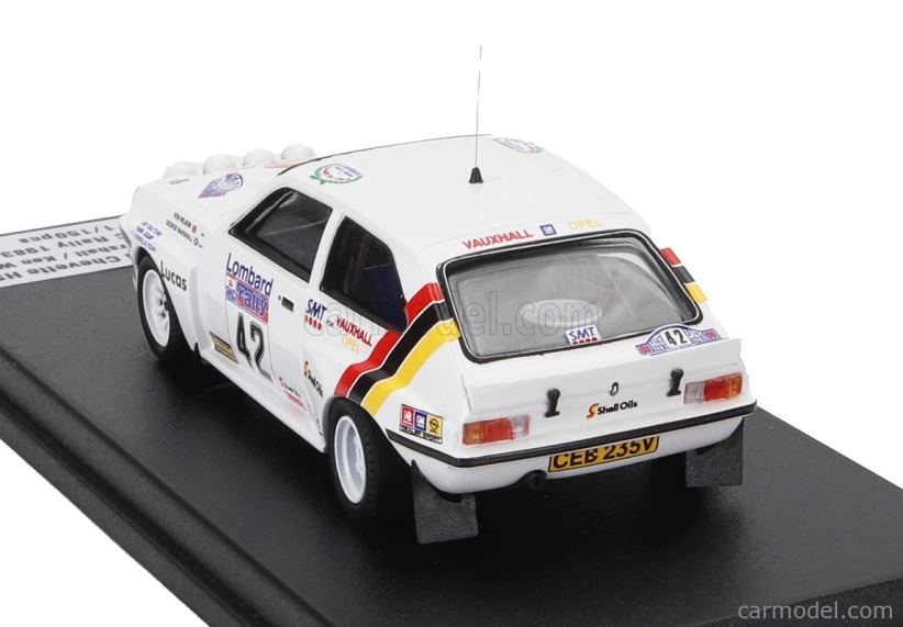Trofeu Vauxhall Chevette Hsr (nočná verzia) N 42 Rally Rac Lombard 1983 George Marshall - Ken Wilson 1:43 Biela