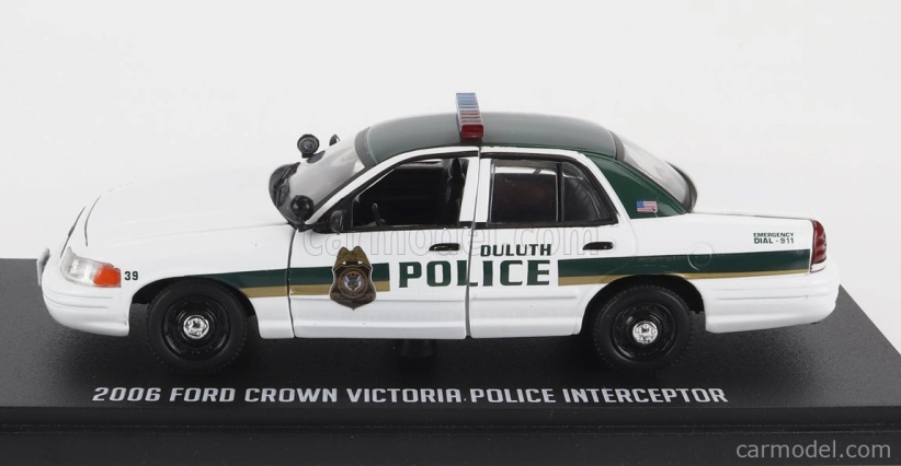 Greenlight Ford usa Crown Victoria Police Interceptor Atlanta Police 2009 - Baby Drive 1:43 Bílá