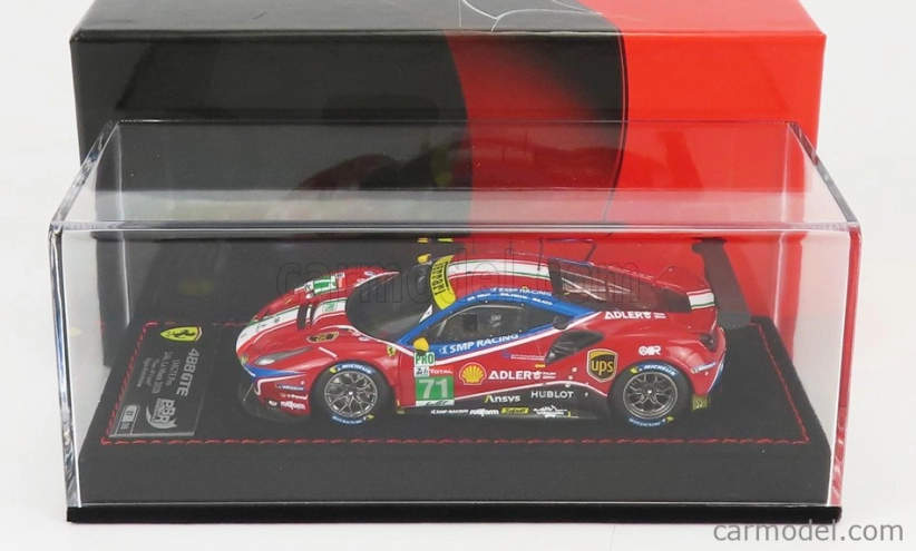 Bbr-models Ferrari 488 Gte Evo 3.9l Turbo V8 Team Af Corse N 71 Lmgte Pro Class 24h Le Mans 2020 S.bird - M.molina - D.rigon - Con Vetrina - S vitrínou 1:43 červená biela modrá