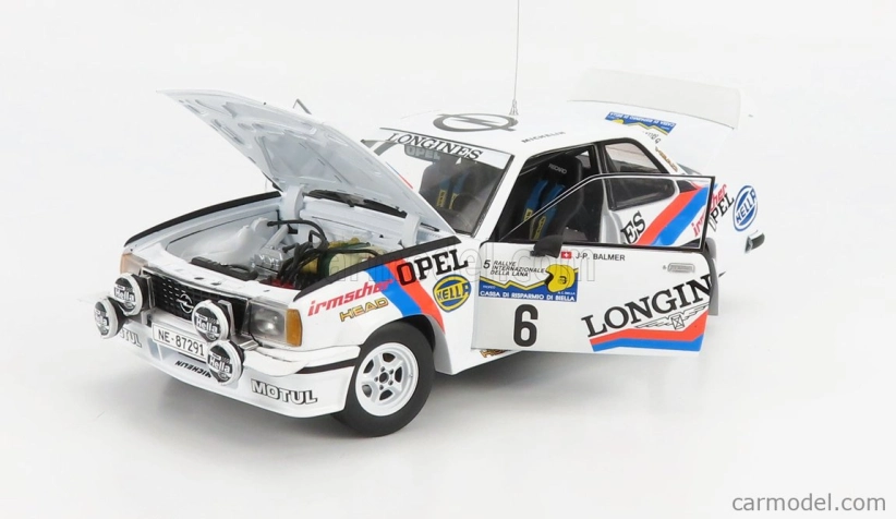 Sun-star Opel Ascona 400 (nočná verzia) N 6 Rally Internazionale Della Lana 1982 J.p.balmer - F.cavalli 1:18 Biela Modrá Oranžová