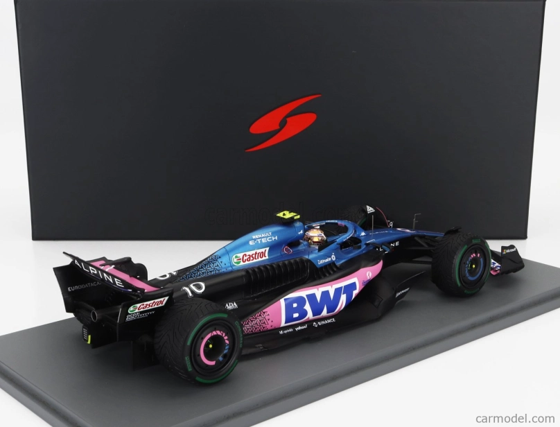 Spark-model Renault F1  A523 Team Bwt Alpine N 10 7th Monaco Gp 2023 Pierre Gasly 1:18 Modrá Růžová