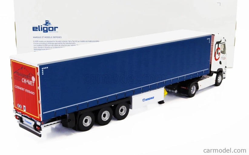 Eligor Renault T520 Truck Telonato Chanet Transports 2021 1:43 Biela Modrá
