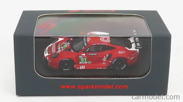 Spark-model Porsche 911 991-2 Rsr Team Porsche Gt N 91 24h Le Mans 2020 R.lietz - G.bruni - F.makowiecki 1:87 Red