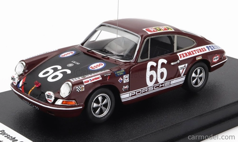 Trofeu Porsche 911t Team Egreteaud N 66 24h Le Mans 1969 J.egreteaud - R.lopez 1:43 Bordeaux Black