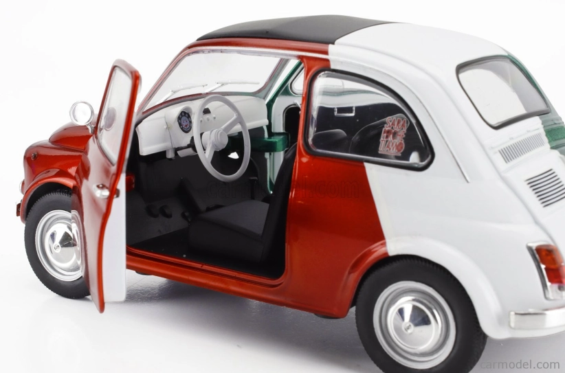 Solido Fiat 500 Italian Livery Tribute 1965 1:18 Červená Zelená Bílá