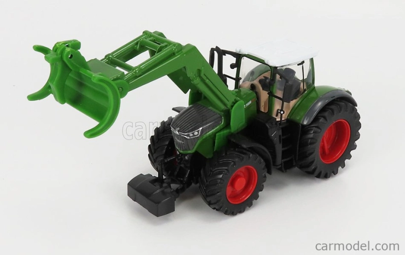 Bburago Fendt Vario 1050 Tractor With Front Logging Grab 2016 1:50 zelená sivá červená