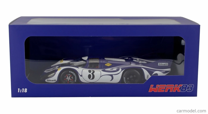 Werk83 Porsche 917 Long Tail Hippie Practise Version N 3 24h Lemans 1970 Gerard Larrousse - Willi Kauhsen 1:18 Fialová Bílá