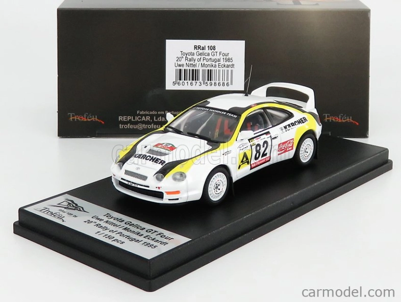 Trophy Toyota Celica Gt-four N 82 Rally Of Portugal 1995 U.nittel - M.eckardt 1:43 Biela Žltá Čierna