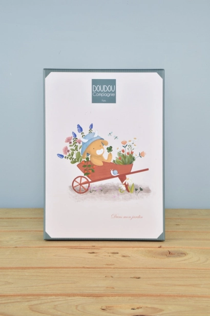 Doudou Dárková sada Plyšová kravička Aneth s dečkou zelená 28 cm