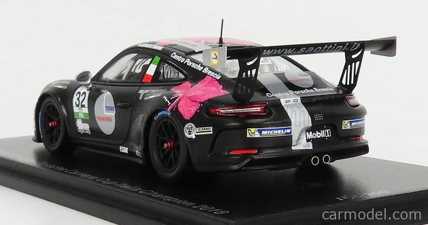 Spark-model Porsche 911 991 Gt3 N 2 Porsche Carrera Cup Italy Champion 2018 G.quaresmini 1:43 Černá Bílá Červená
