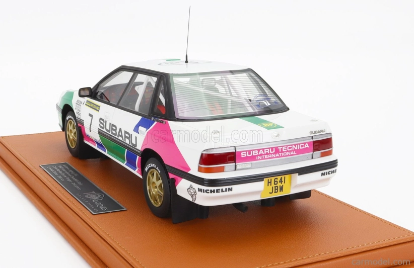 Topmarques Subaru Legacy Rs N 7 2nd Swedish Rally 1992 Colin Mcrae - Derek Ringer - Con Vetrina - With Showcase 1:18 Bílá Zelená Růžová