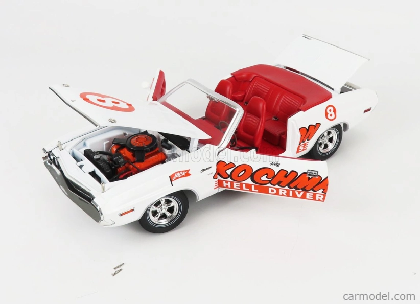 Greenlight Dodge Challenger Convertibile Kochman Hell Drivers 1970 1:18 Biela červená