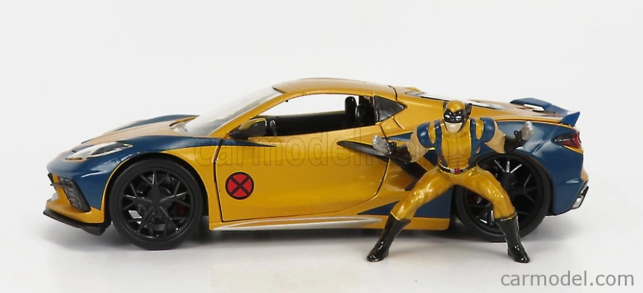 Jada Chevrolet Corvette 2020 - Marvel X-men Wolverine 1:24 Zlatá Modrá