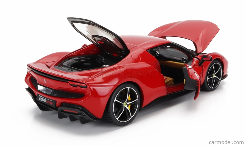 Bburago Ferrari 296 Gtb Hybrid 830hp V6 2021 – Exclusive Carmodel 1:18 Rosso Corsa – červená