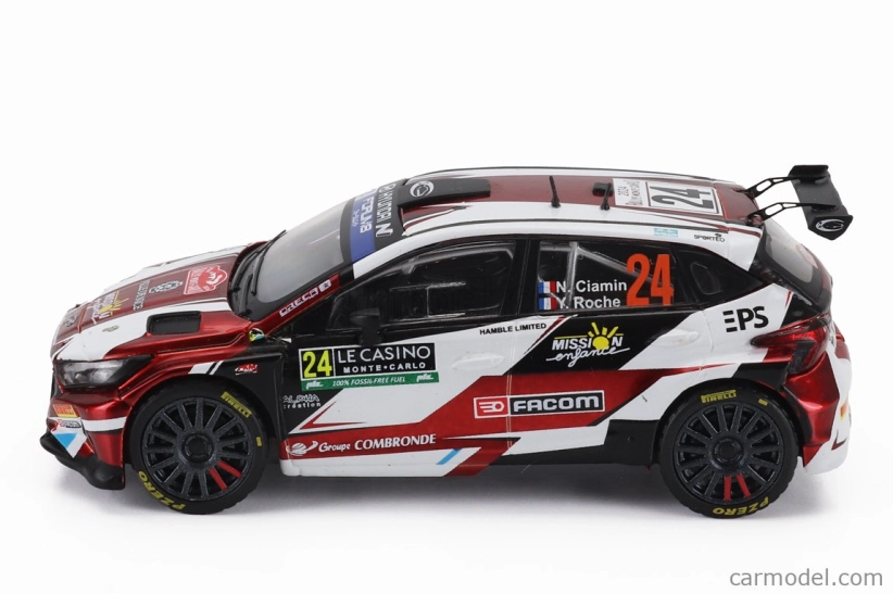 Ixo-models Hyundai I20 N Rally2 N 24 Rally Montecarlo 2024 Nicolas Ciamin - Yannick Roche 1:43 Červená čierna biela