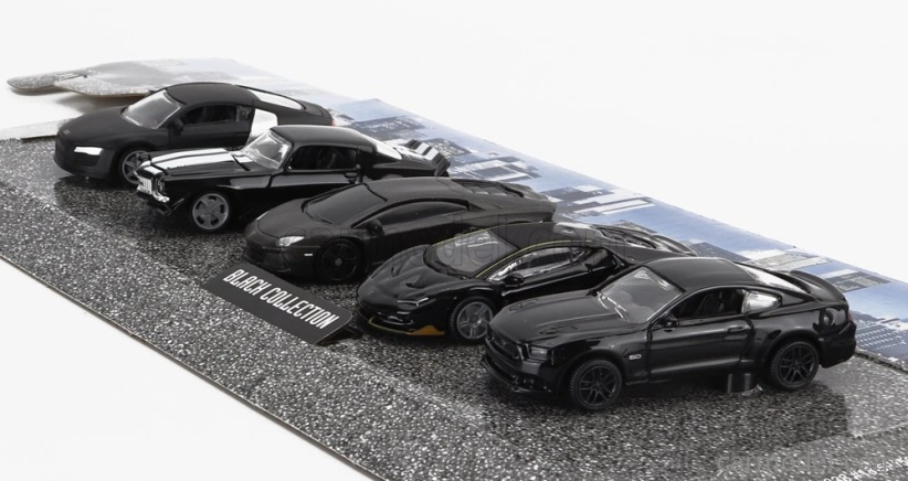 Bburago Audi R8 – Chevrolet Camaro Z/28 – Lamborghini Aventador – Centenario – Ford Usa Mustang 1:64 Black