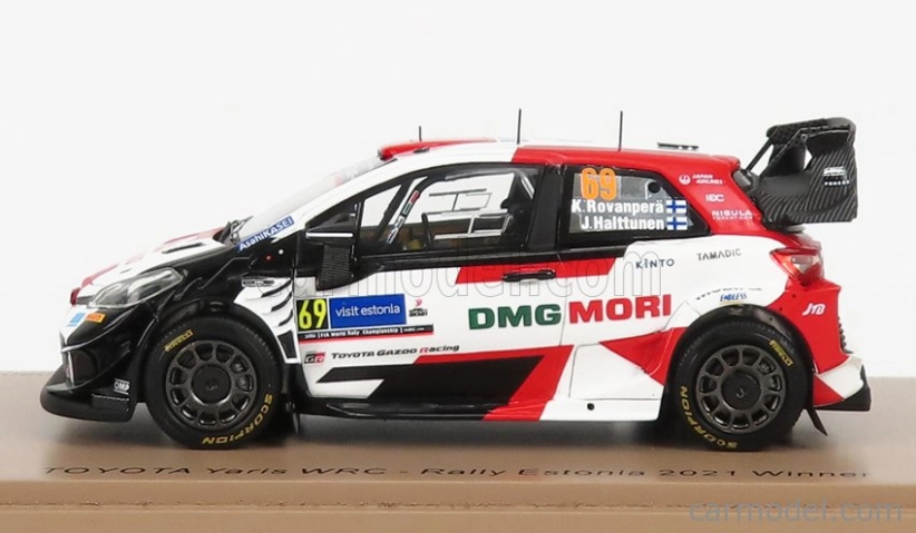 Spark-model Toyota Yaris Wrc Team Toyota Gazoo Racing Wrt N 69 Winner Rally Estonia 2021 K.rovanpera - J.halttunen 1:43 Biela červená čierna