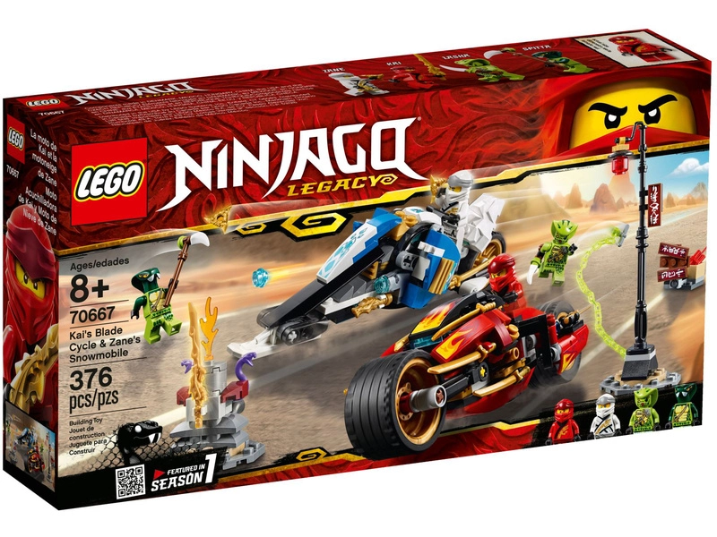 LEGO Ninjago - Kaiova motorka s čepelemi a Zaneův sněžný vůz