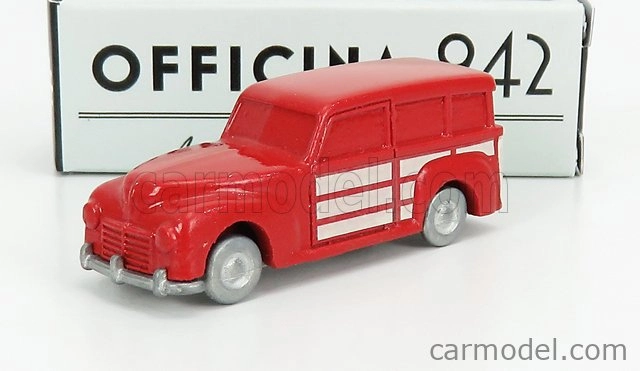 Officina-942 Fiat 1100 Bl Giardinetta Metallica Carrozzeria Monterosa 1958 1:76 Červená slonovina