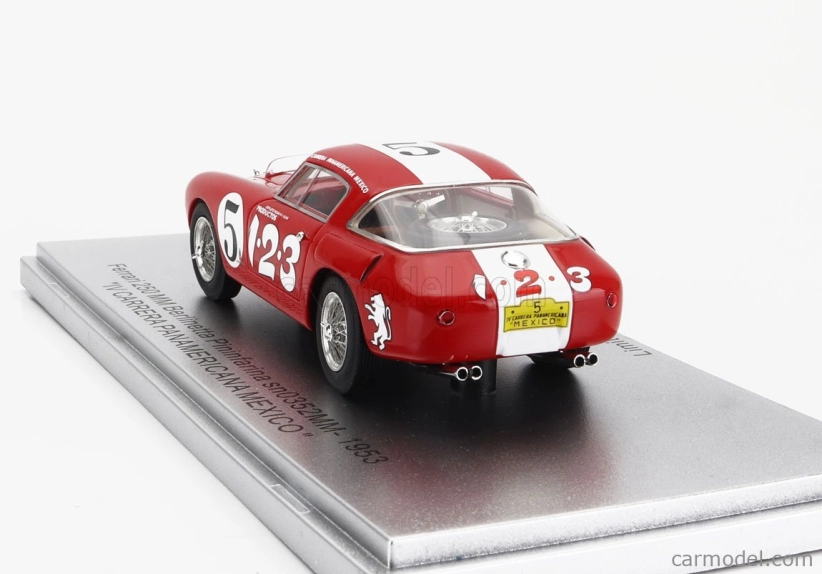 Kess-model Ferrari 250mm Sn0352mm Berlinetta Pininfarina N 5 Iv Carrera Panamericana Mexico 1953 R.echeverria - P.villegas 1:43 Červená Biela