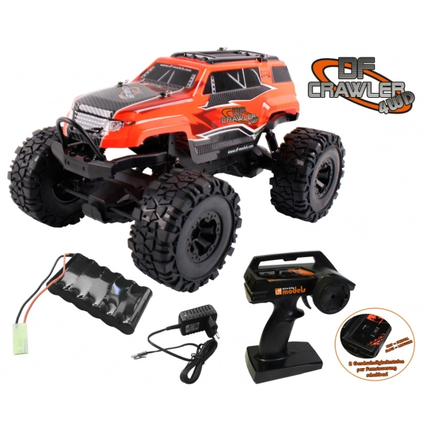 RC auto Crawler df-models, červená + náhradná batéria