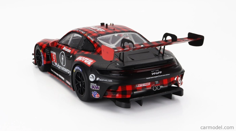 Truescale Porsche 911 992 Gt3 R Team Pfaff Motorsports N 9 Winner Gtd Pro Class 12h Sebring 2023 Klaus Bachler - Patrick Pilet - Laurens Vanthoor 1:18 Červená Černá