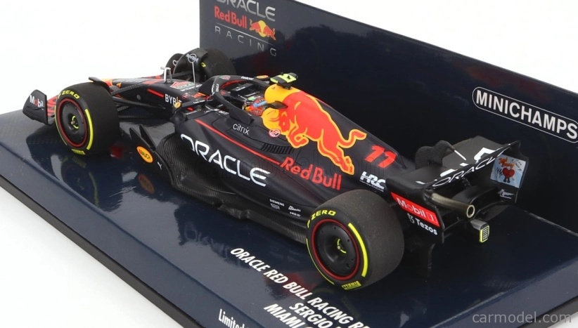 Minichamps Red bull F1 Rb18 Team Oracle Red Bull Racing N 11 4th Miami Gp 2022 Sergio Perez 1:43 Matná modrá žltá červená