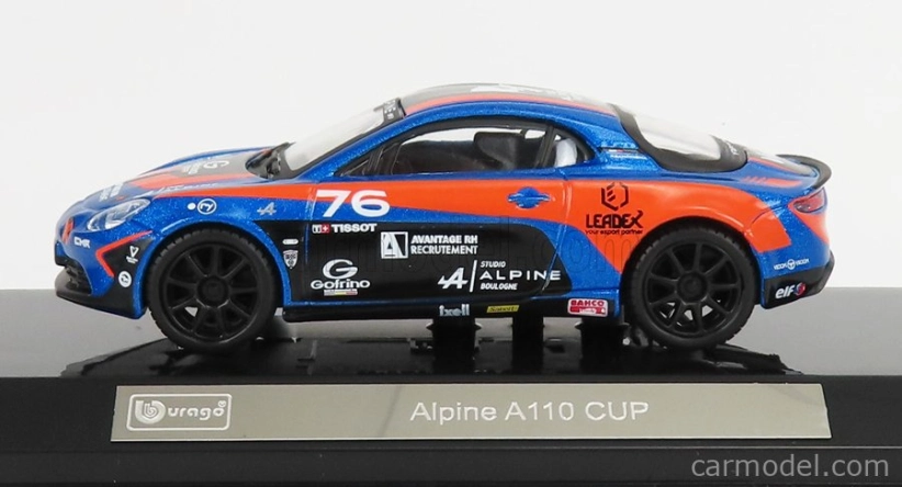 Bburago Renault A110 N 76 Cup 2020 1:43 modro-oranžová
