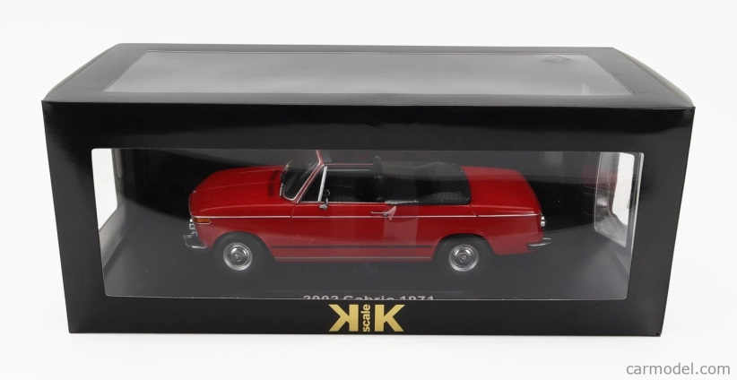 Kk-scale BMW 2002 Cabriolet 1968 - With Removable Soft-top 1:18 Red