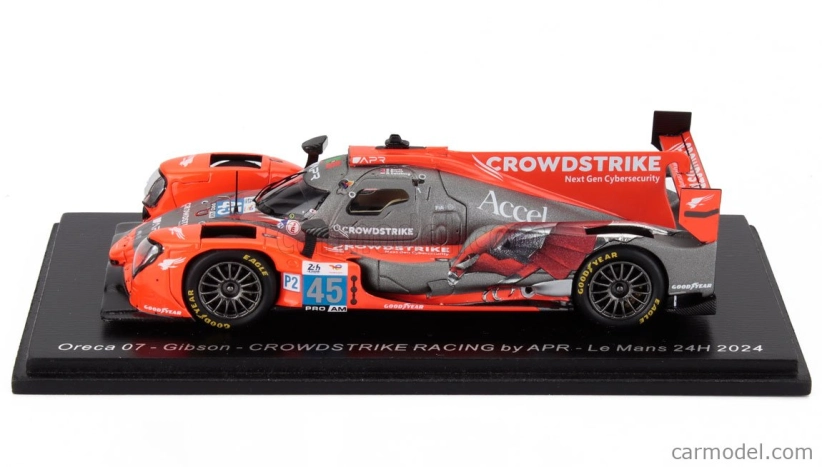 Spark-model Oreca 07 Gibson Gk428 4.2l V8 Team Crowdstrike Racing By Apr N 45 24h Le Mans 2024 Colin Braun - Nicky Catsburg - George Kurtz 1:43 Matt Red Black