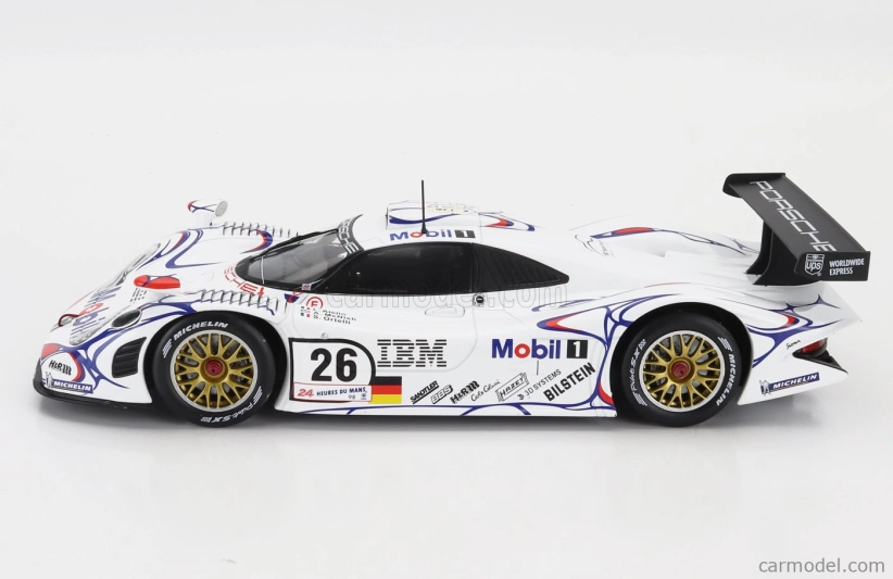 Werk83 Porsche 911 Gt1-98 3.2l Turbo Team Porsche Ag Mobil-1 N 26 Winner 24h Le Mans 1998 Allan Mcnish - Laurent Aiello - Stephane Ortelli 1:18 Bílá Modrá Červená