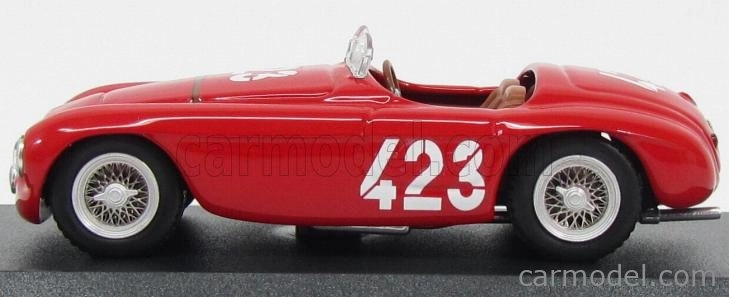 Umelecký model Ferrari 166mm Barchetta Spider Ch.0034 N 423 Winner Giro Di Sicilia 1952 Marzotto - Marini 1:43 Red