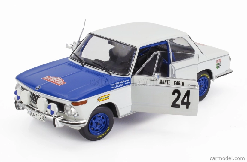 Solido BMW 2002 Ti N 24 (nočná verzia) Rally Montecarlo 1969 Timo Makinen - Paul Easter 1:18 Bielo modrá