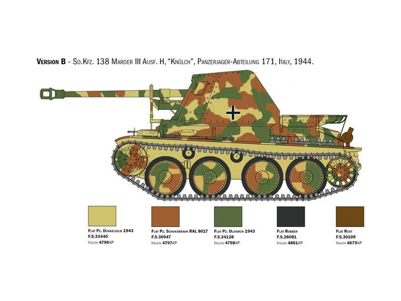 Italeri Marder III Ausf. H Sd. Kfz. 138 s posádkou (1:35)
