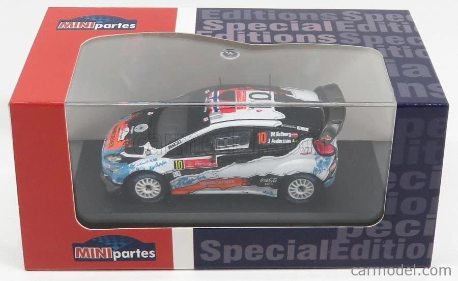 Minipartes Ford england Fiesta Rs Wrc N 10 Rally Portugal 2012 M.ostberg - J.andersson 1:43 Matná čierna biela svetlo modrá oranžová