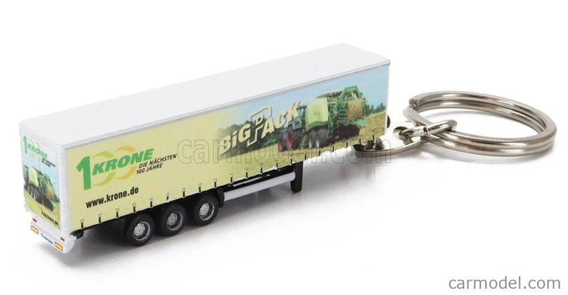 Universal hobbies Trailer Portachiavi - Prívesok na kľúče Rimorchio Telonato Krone Big-pack For Truck - cm. 5.8 1:250 Yellow Green